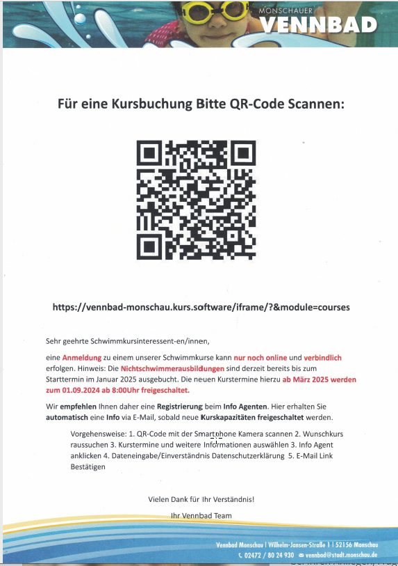 Kursbuchung QR-Code Kinder